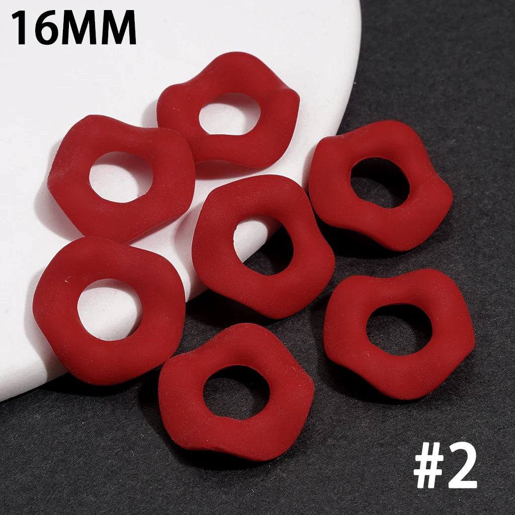 16mm  Wave Edge Stacked Ring Beads Stringing Jewelry Accessory for DIY Making Stringing Pen