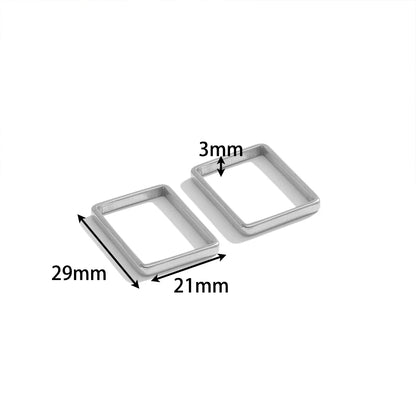 Geometric 18K  Gold Plated Stainless Steel Charm Oval Heart Square Charm Pendant for Jewelry Necklace Earring Making Accessories