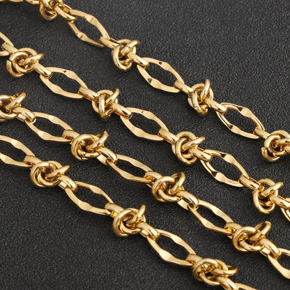 D610 Bulk 18K PVD Gold Stainless Steel Chunky Knotted Handmade Chain for Men's Necklace Bracelet DIY Jewelry Accessories