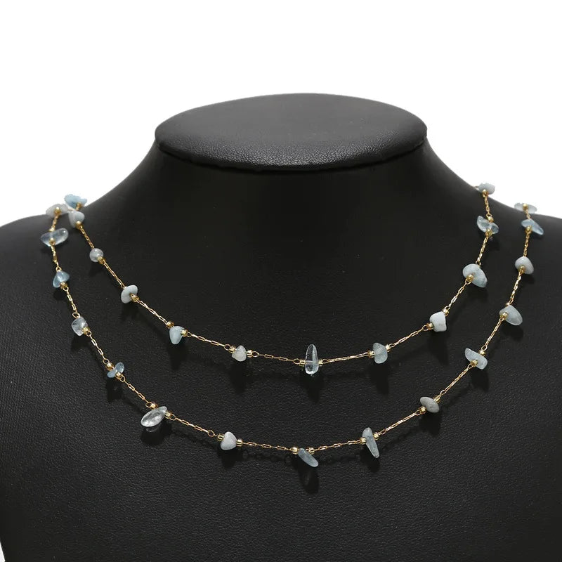 B4760 360L Stainless Steel Chain 18k Gold Chain Waterproof Crystal Stone Chain for Men Jewelry