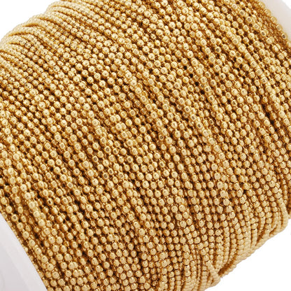 A2127 High Quality 19k Gold Bead Faceted Ball Chain Necklace Bracelet Jewelry Making Diy Stainless Steel Chain