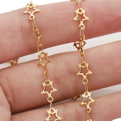 B3825 18k Gold Chain Stainless Steel Non-tarnished Chain Necklace Accessory Star Bulk Chain