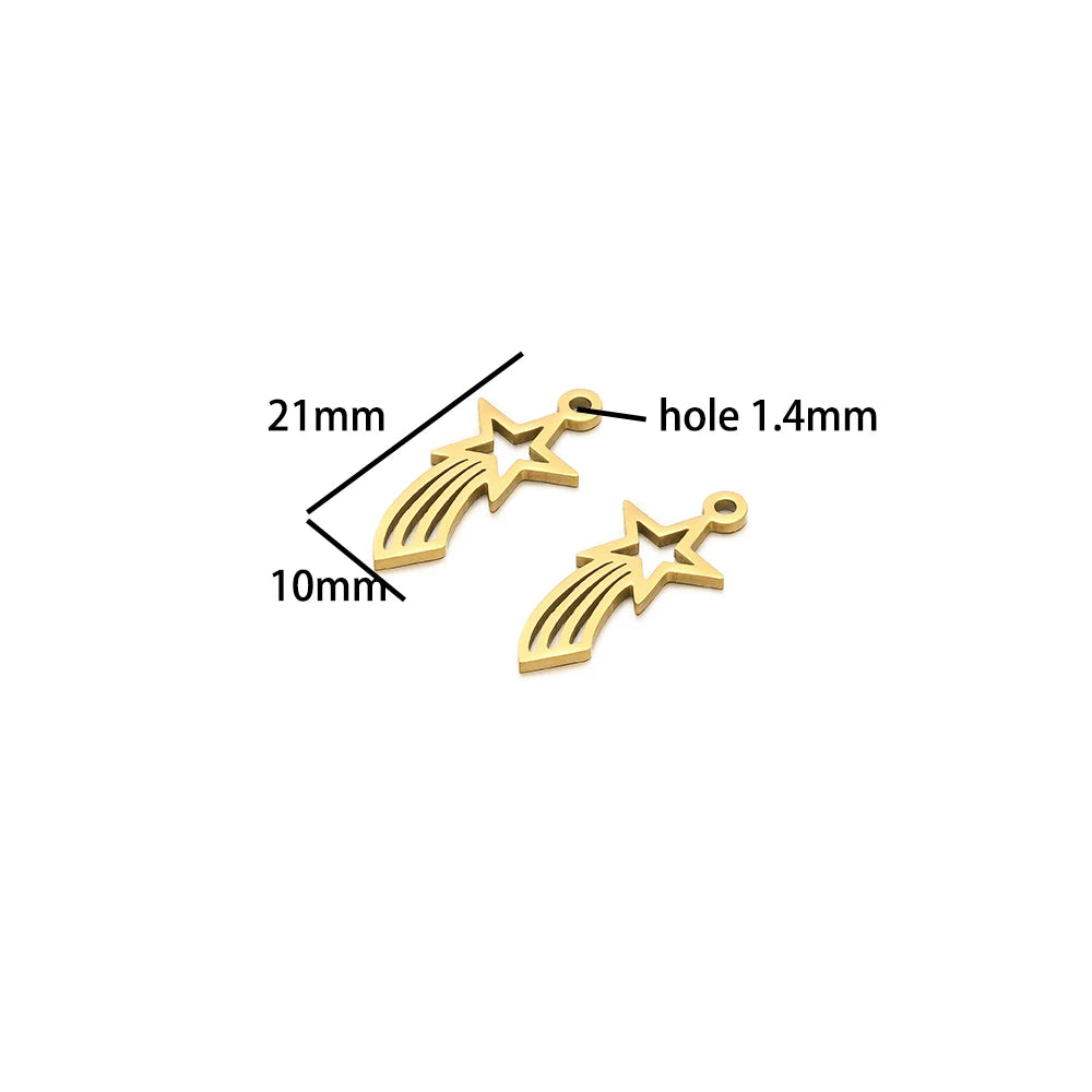 Ocean Series Stainless Steel 18k Gold Plated Starfish Sea Turtle Sea Horse Coconut Tree Charm Pendant for Jewelry Making