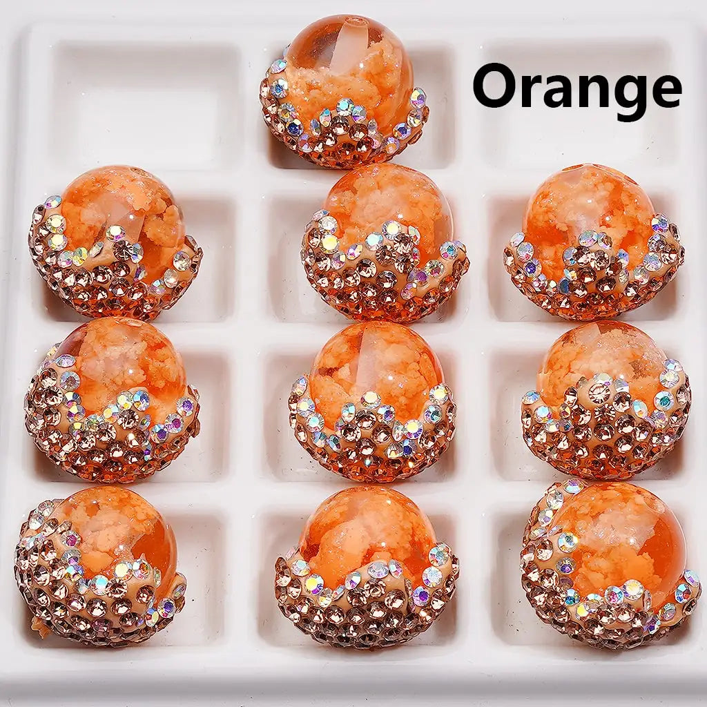 DIY Mobile Phone Chain Accessories with Luminous Multi-Color Cloud Acrylic Pinecone and Pumpkin Beads