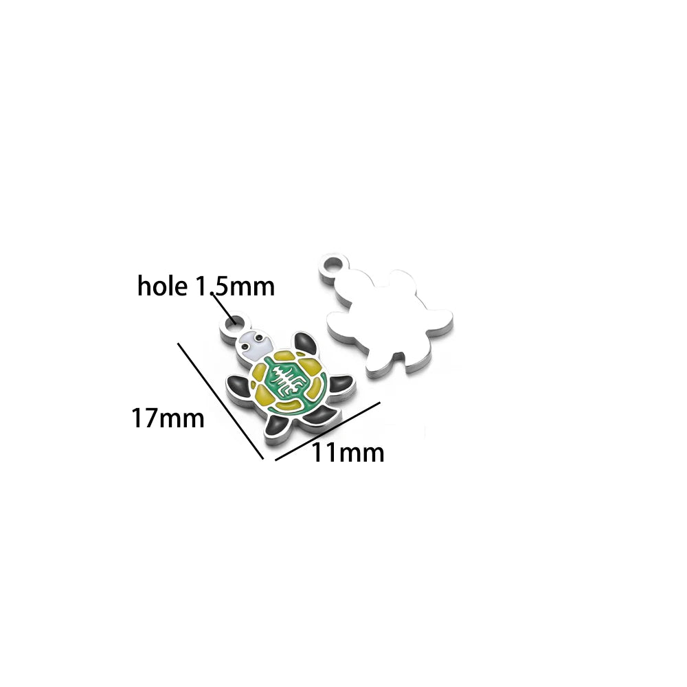 Stainless Steel Gold Plated butterfly Fan Gourd Octopus Tortoise Charm Pendant for Jewelry Necklace Making Accessories