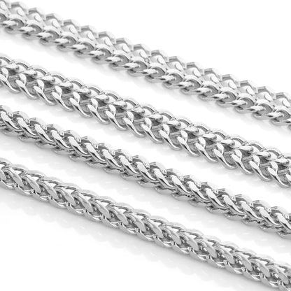 E409 Fashion Jewelry Hip-Hop Style Gold Plated Double Rows Cuban Chain Stainless Steel Necklace for Men Women