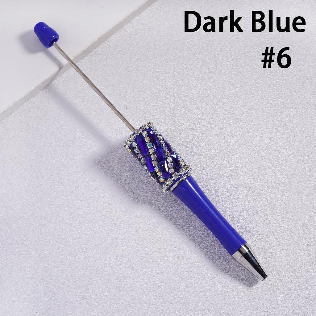Ballpoint Pens with Oblique-Stripe and Rectangular Rhinestone Chains Plastic Material Multi-Color for Welcome Gifts