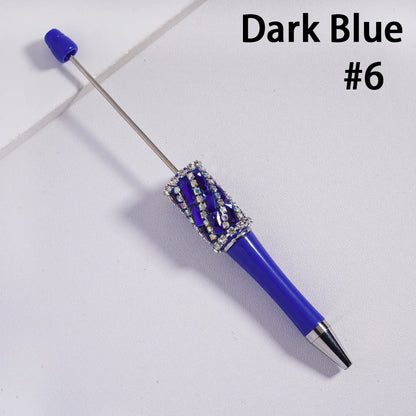 Ballpoint Pens with Oblique-Stripe and Rectangular Rhinestone Chains Plastic Material Multi-Color for Welcome Gifts