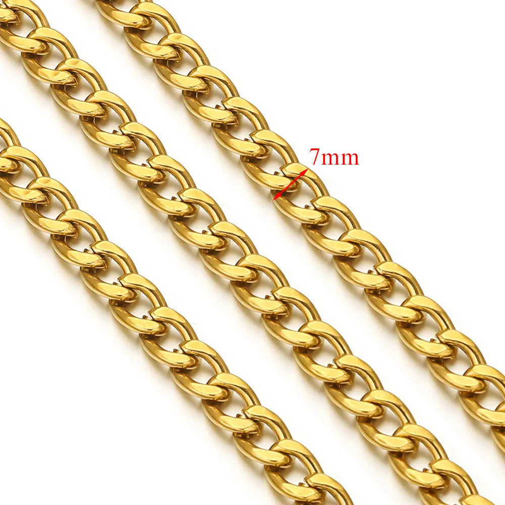 D378 Chunky Twisted Cuban Chain Chocker Gold Silver Black Gun Plated Stainless Steel Snake Rope Chain Jewelry for Men
