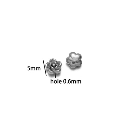 Retro Design 18k Gold Plated Stainless Steel Rose Bead Pendant Flower Charm Pendant for Bracelet Necklace Jewelry Making