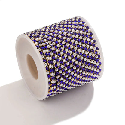 A1836 Colorful Pearl Crystal Pearl Beads Chain Stainless Steel Rosary Micro Pave Necklace Bracelet Jewelry Chain