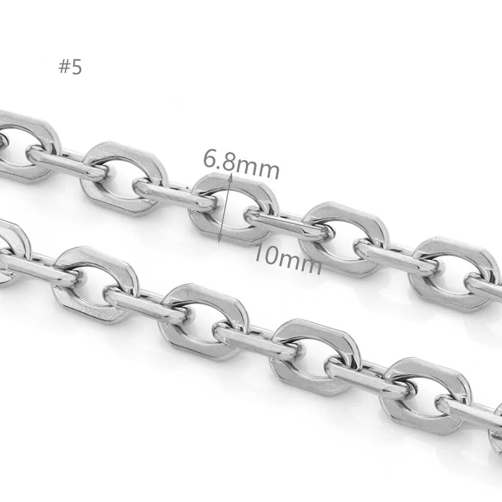 E235 Trunk Gold Silver Chain Waterproof Stainless Steel Chains Paper Clip Chains for Jewelry Custom Diy