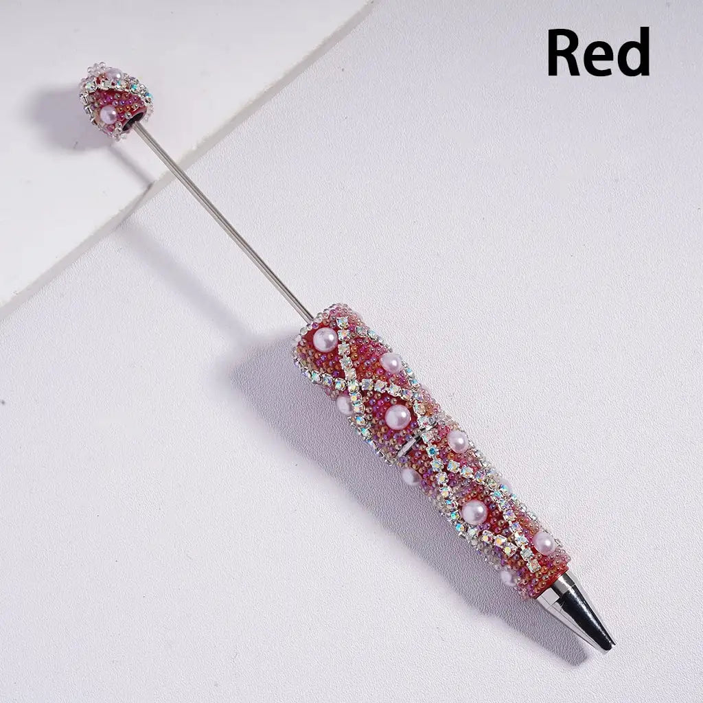Refillable Blank Beadable Ballpoint Pens with Bubble Pearls Multi-Color Decorative DIY Gift Pens