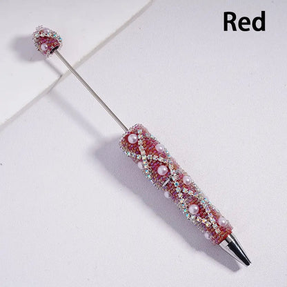 Refillable Blank Beadable Ballpoint Pens with Bubble Pearls Multi-Color Decorative DIY Gift Pens