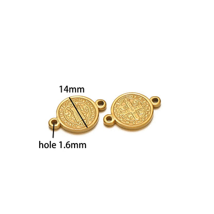 Unisex Religious Ornament Stainless Steel Gold Plated Double Hole Jesus Charm Pendant for Jewelry Making Wholesale