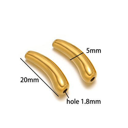 Polished 18k Gold Plated Stainless Steel Irregular Eggplant Charm Beads Pendant for DIY Jewelry Making Accessories