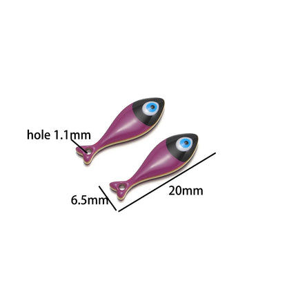 Fashion Jewelry 18k Gold Plated Stainless Steel enamel fish Charm Pendant for Jewelry Necklace Making Accessories