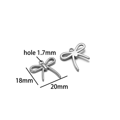 New Handmade DIY Jewelry Accessories 18k Gold Plated Stainless Steel Pearl Bowknot Charm Pendant for Women Jewelry Making