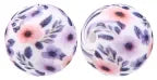 100PCS 15mm Silicone Round Printed Beads 2mm Hole Colorful Pattern Loose Beads for Bracelet Necklace DIY Jewelry Craft Making