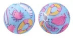 100PCS 15mm Silicone Round Printed Beads 2mm Hole Colorful Pattern Loose Beads for Bracelet Necklace DIY Jewelry Craft Making