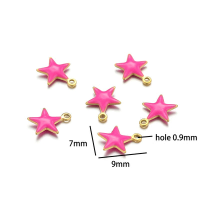 Luxury Charms 304 Stainless Steel 18k Gold Plated Moon Star Cross Lightning Enamel Charm Pendant for DIY Jewelry  Making