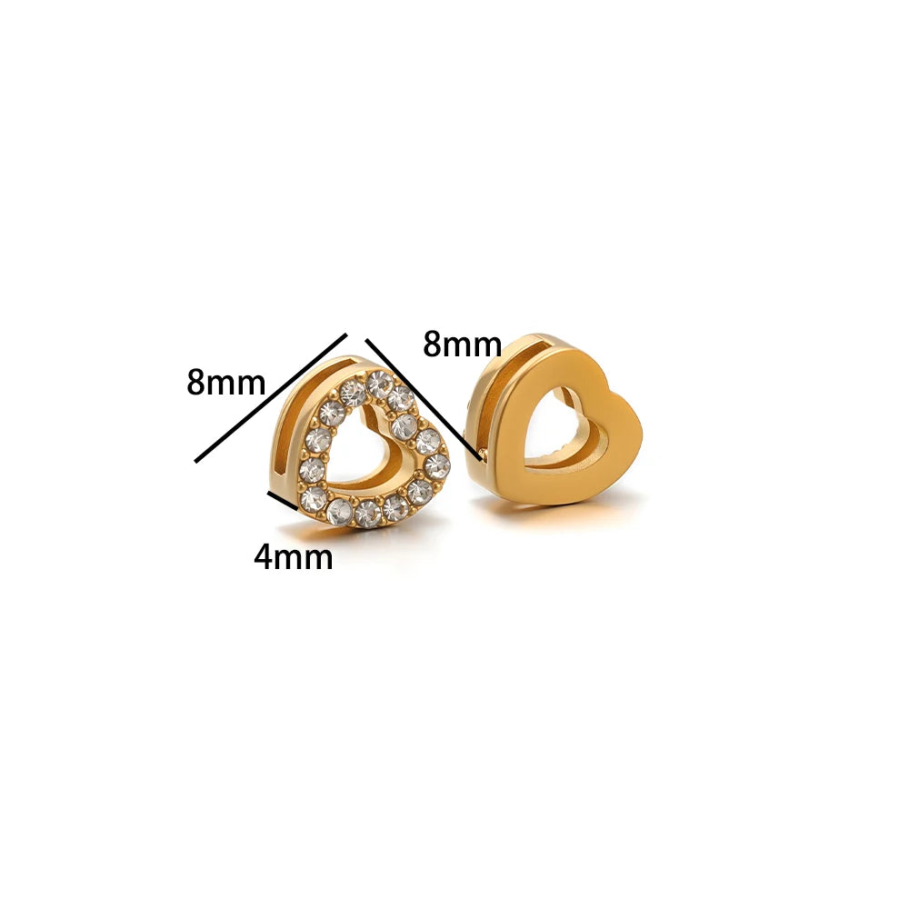 Non Tarnish Stainless Steel 18k Gold Plated Moon Star Cross Zircon Charm Pendant for Jewelry Necklace Making Accessories