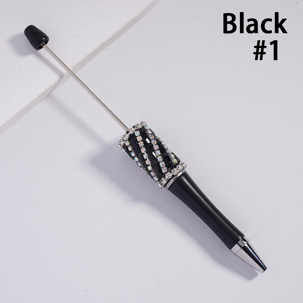Ballpoint Pens with Oblique-Stripe and Rectangular Rhinestone Chains Plastic Material Multi-Color for Welcome Gifts