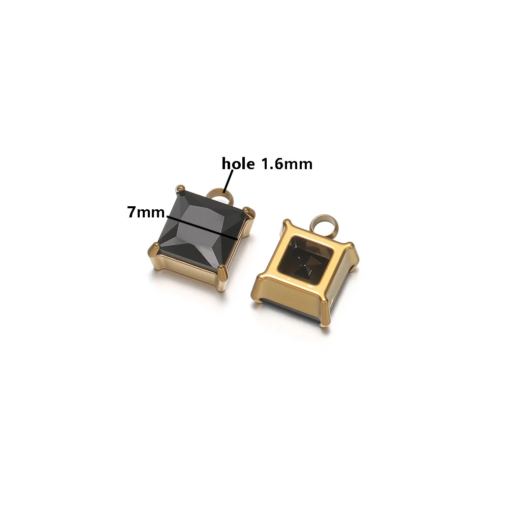 Minimalist Fashion Stainless Steel 18k Gold Plated Star Oval Rectangle Charms Pendant for DIY Jewelry Necklace Making