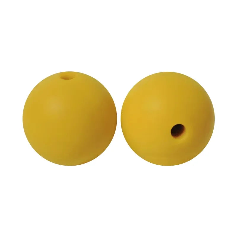 100PCS Custom Wholesale 9mm 12mm 15mm Food Grade BPA Free Baby Chew Teether Silicone DIY Beads for Pen Making Accessories