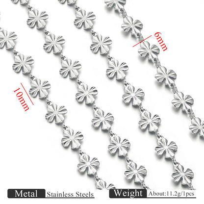 D171 Stainless Steel Clover Chain Shamrock Link Necklace Bracelet DIY Chains Jewelry for Men Women