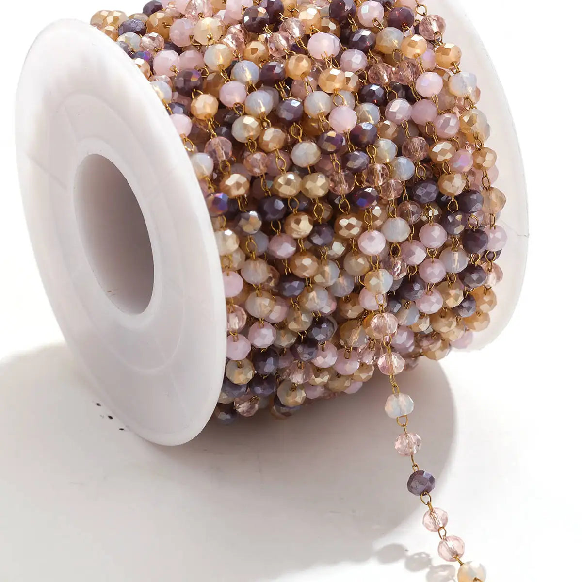 A1321 Fashion Handmade Stainless Steel Chain Beads Beaded Crystal Chain Colorful Chain for Necklace Bracelet Diy