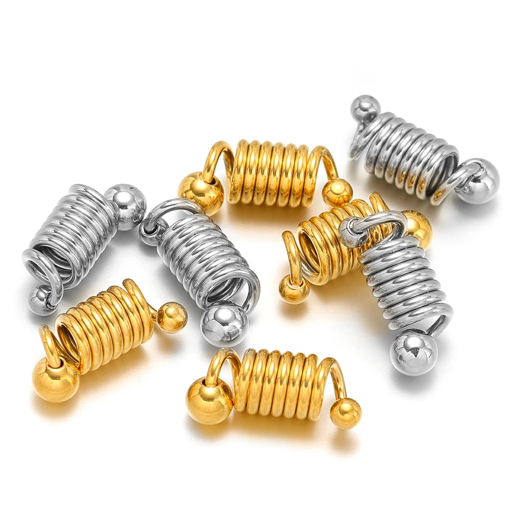 Trendy 18k Gold Plated Stainless Steel 8*21mm Spring Clasps Charm Pendant for DIY Jewelry Making  Accessories