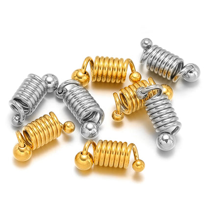 Trendy 18k Gold Plated Stainless Steel 8*21mm Spring Clasps Charm Pendant for DIY Jewelry Making  Accessories