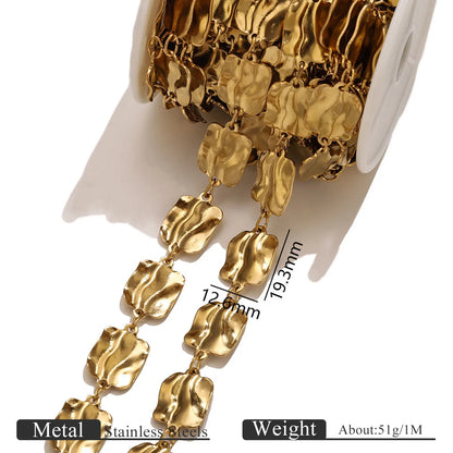 B419 New Irregular Stainless Steel Gold Chain Disc Butterfly Star Hollow Roller Chains Jewelry for Necklace Bracelet