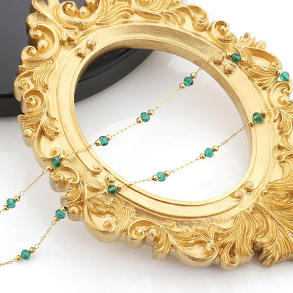 D149 Flat Rectangular Link Chain Colorful Crystal Beaded Chain for DIY Bracelet Necklace Jewelry Making