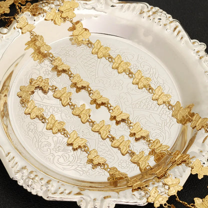 D843 Fashion 18k Gold Plated Stainless Steel Chain butterfly Necklace Bracelet Making Jewelry Findings