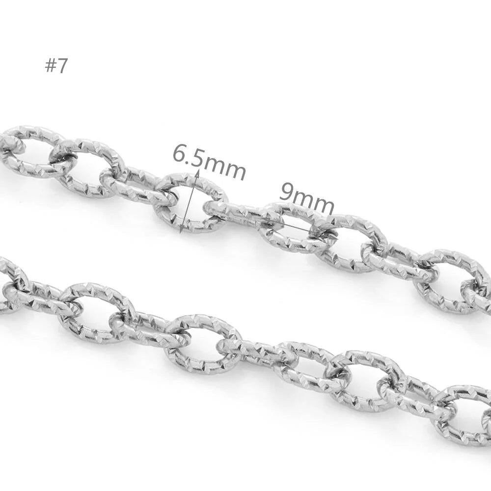 E235 Trunk Gold Silver Chain Waterproof Stainless Steel Chains Paper Clip Chains for Jewelry Custom Diy