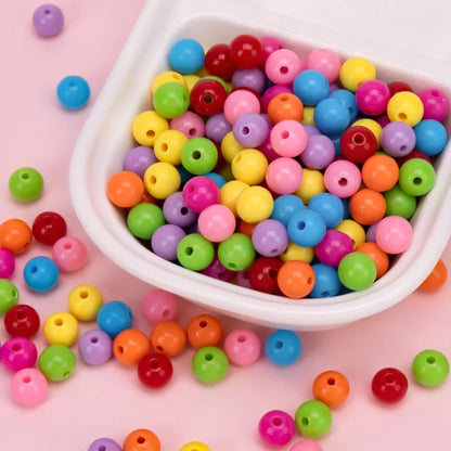 500g Wholesale Lucite Beads 4-10mm Multi Color Acrylic Beads for Crafting