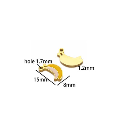 Cute Stainless Steel 18K Gold Plated Enamel Banana Cherry Butterfly Watermelon Charm Pendant for Jewelry Earring Necklace Making