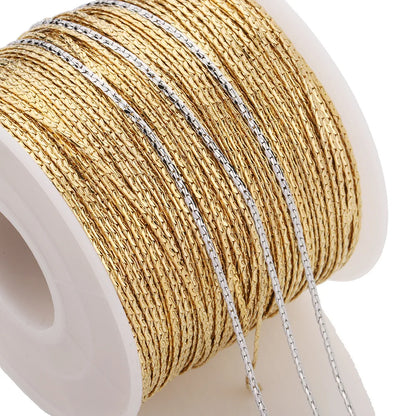 Keep Color Jewelry DIY Irregular Chain 18k Gold Pvd Stainless Steel Thin Roller Chain for Choker Anklets