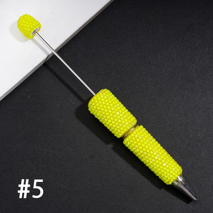 Neon Fluorescent Candy Color Full Rhinestone Clay Bead Pens Fully Wrapped Shiny Rhinestones Pure Handmade DIY Beaded Pen Blanks