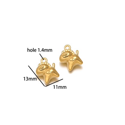 DIY Pendant 18k Gold Plated Stainless Steel Heart Sunflower Turtle Shrimp Fish Charm Pendant for DIY Necklace Jewelry Making