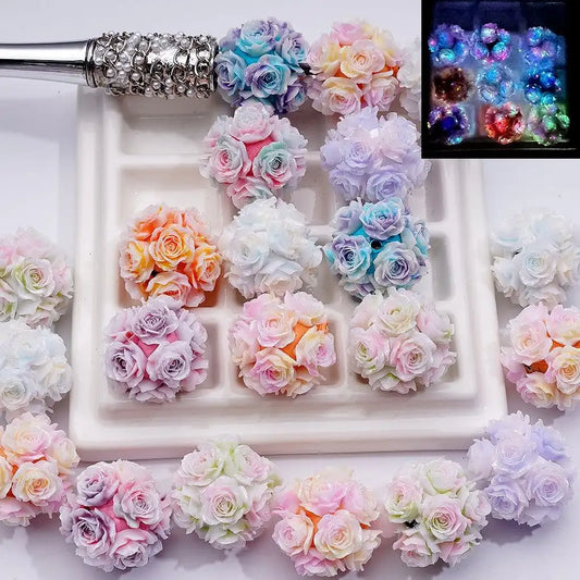 Luminous Color Changing Rose Flower Clay Beads 20mm Fancy Beads for Beadable Pens DIY Jewelry Making