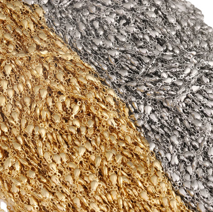 D327 Fashion Non Tarnish Vacuum Plated Stainless Steel Chain 18k Gold Silver Plated Bulk Chain for Necklace Bracelet Diy