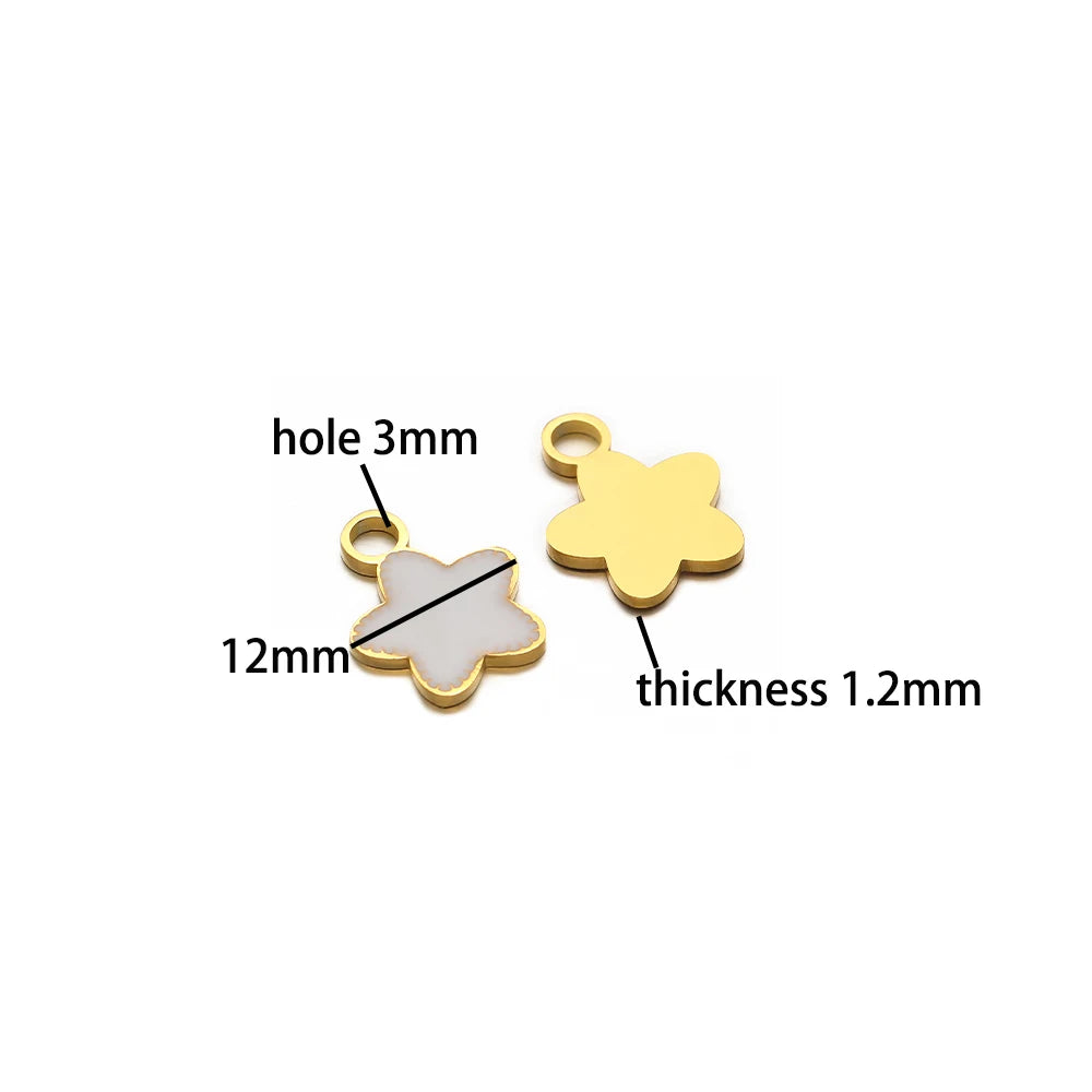 Cute Stainless Steel 18K Gold Plated Enamel Banana Cherry Butterfly Watermelon Charm Pendant for Jewelry Earring Necklace Making