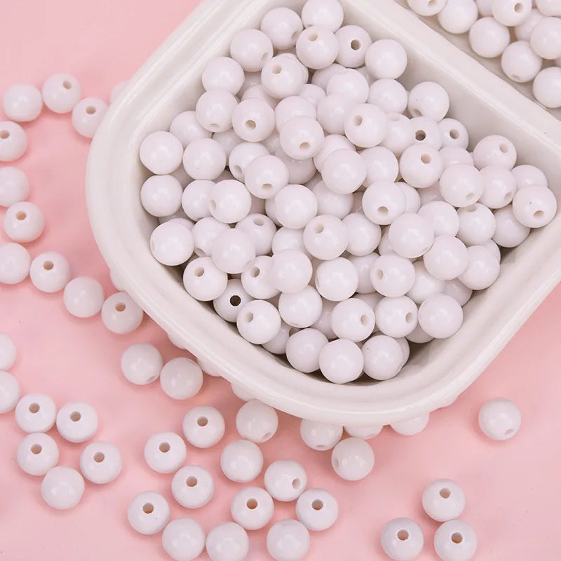 500g Wholesale Lucite Beads 4-10mm Multi Color Acrylic Beads for Crafting