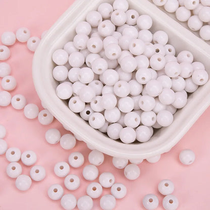 500g Wholesale Lucite Beads 4-10mm Multi Color Acrylic Beads for Crafting