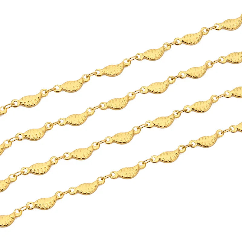 A1550 Non Tarnish 3.5*11mm 18k Gold Plated Chain Necklace Bracelet Diy Jewelry Making Bulk Chain Wholesale
