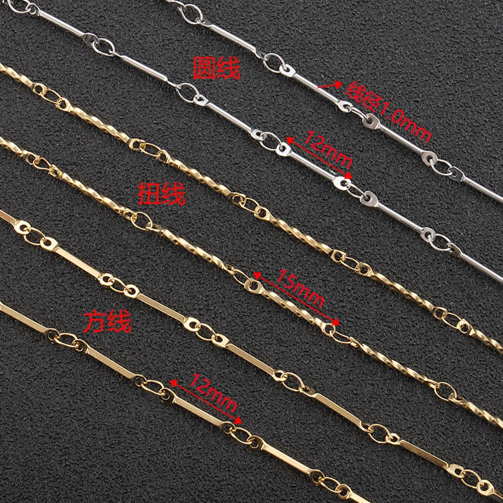 B3823 18k Gold Chain Stainless Steel Non-tarnished Chain Necklace Accessory Bulk Chain for Diy