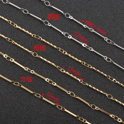 B3823 18k Gold Chain Stainless Steel Non-tarnished Chain Necklace Accessory Bulk Chain for Diy